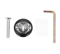 Hominas - Tapa Superior para vástago de Bicicleta de montaña, diseño de araña Negra, Redonda, para Auriculares