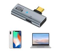 Homirty Adaptador USB C OTG, Tipo C 100W PD de Carga USB C a Doble USB C Splitter para iPhone 15 Pro MAX, Google TV Chromecast 2020, MacBook, Samsung Galaxy S22/S23(Gris)