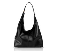 Homirty Bolso Grande Hobo, Slouchy Tote Bag, Bolso Shopper de Cuero Suave, Bolsos Hombro Bandolera Mujer, Bolsos de Mano para Mujer, Soft Tote Bag para Compras Viajes Trabajo Escuela (Negro)