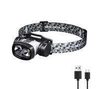 Homirty Linterna Frontal, Superbrillantes Linterna Cabeza LED Recargables con Sensor de Movimiento y Ajustable Ángulo, 9 Modos para Camping, Correr, Bicicleta etc-Negro