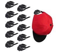 Homirty Soporte para Sombreros Autoadhesivo,10 Piezas Ganchos para Sombreros,Soporte de Pared para Sombrero,Autoadhesivos Porta Gorras Ganchos Organizador,para Sombreros de Béisbol