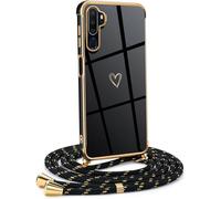 HomiTunky Amor Funda de movil con Cuerda para Colgar OPPO A9 2020/A5 2020,Carcasa TPU Suave Silicona Case con Correa Colgante Ajustable Cuerda Correa de Cuello Cadena Cordón