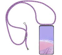 HomiTunky Funda de movil con Cuerda para Colgar OnePlus 15R 5G, Carcasa Transparente TPU Suave Silicona Case con Correa Colgante Ajustable Cuerda Correa de Cuello Cadena Cordón, Púrpura