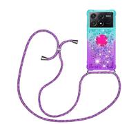 HomiTunky Funda de movil con Cuerda para Colgar Xiaomi Poco X6 Pro,Carcasa Transparente TPU Suave Silicona Case con Correa Colgante Ajustable Cuerda Correa de Cuello Cadena Cordón