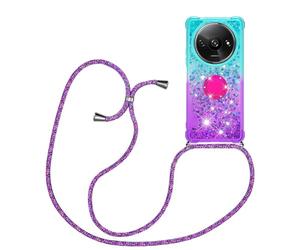 HomiTunky Funda de movil con Cuerda para Colgar Xiaomi Redmi A3 2024,Carcasa Transparente TPU Suave Silicona Case con Correa Colgante Ajustable Cuerda Correa de Cuello Cadena Cordón