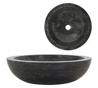 HOMIUSE 40x40x12 cm Lavabo Suspendido Lavabo Sobre Encimera Lavabo Baño de Mármol con Desagüe Negro para Cuarto de Baño Lavabo Piedra Lavabo Pequeño Lavamanos Baño Lavamanos Pequeño