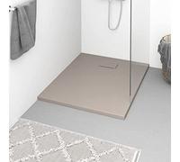 HOMIUSE Duschwanne SMC 100x80 cm Duschtasse Duschmatte Duschvorleger Schiefersteinoberfläche Modernes Design Highlights Des Badezimmers Langlebige Rutschfestigkeit & Leicht Zu Reinigen