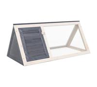 HOMIUSE Establo para conejos de invierno, para exteriores, 98 x 50 x 41 cm, para animales pequeños, gris y blanco
