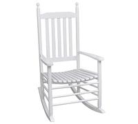 homiuse Mecedora de Madera con Asiento Curvado Madera Silla Terraza Sillones para El SalóN Silla Mecedora JardíN BalancíN De JardíN Mecedora Salon Sillas Jardin 60,5x82x114 cm Blanca