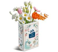 HOMKULA Jarrón de cerámica con forma de libro de orgullo y prejuicio para flores, perfecto para estanterías o estanterías, para amantes de los libros