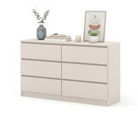Homlando Cómoda Maja S6 120 x 40 x 80,5 cm con 6 cajones, moderno aparador sin asas, cómoda de pasillo, cómoda para dormitorio o armario de oficina (cachemira)