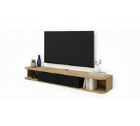 Homlando Icarus - Mueble bajo para TV (156 cm), color negro mate y roble artesano