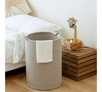 Homlikelan Cesta de lavandería tejida de 72 L, cesta alta de mimbre para mantas, ropa, almohadas, juguetes, zapatos, cesta grande de algodón para lavandería, dormitorio, sala de estar, baño