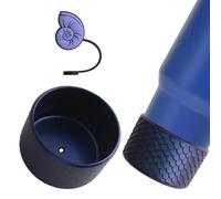 HOMMDECO Botas de silicona 3D con escamas de peces, antideslizante, funda inferior para botella de agua, protector inferior de botella de agua de 12 a 40 onzas (azul zafiro)