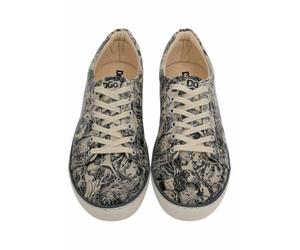 Homme Cuir Vegan Beige Baskets - The Life of Dogs Motif