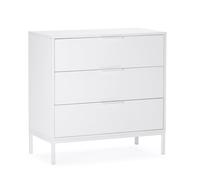 HOMN LIVING Cómoda de Noche Auri 3 cajones Color Blanco, 80 cm (Ancho) 40 cm (Profundo) 80 cm (Altura)