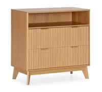 HOMN LIVING Cómoda de Noche Oporto 2 cajones, 80 cm (Ancho) 40 cm (Profundo) 80 cm (Altura)