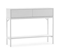 HOMN LIVING Mesa Consola recibidor Auri 2 cajones Color Blanco, 100 cm (Ancho) 30 cm (Profundo) 80 cm (Altura)