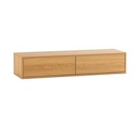 HOMN LIVING Mesa Consola recibidor suspendida Auri 2 cajones Color Roble, 100 cm (Ancho) 30 cm (Profundo) 20 cm (Altura)