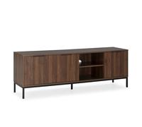 HOMN LIVING Mueble TV Auri 3 Puertas Color Nogal, 160 cm (Ancho) 40 cm (Profundo) 55 cm (Altura)