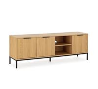 HOMN LIVING Mueble TV Auri 3 Puertas Color Roble, 160 cm (Ancho) 40 cm (Profundo) 55 cm (Altura)