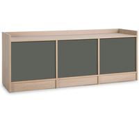 HOMN Mueble tv 3 puertas, color roble/gris, 139 x 40 x 54 cm