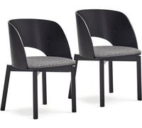 HOMN Pack 2 sillas de comedor negro