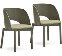 HOMN Pack 2 sillas de comedor verde oliva