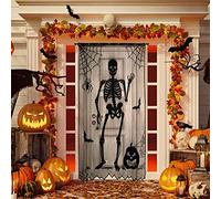 Homo Trends - Cortina de Halloween para decoración de Puerta (104 x 213 cm), Color Negro