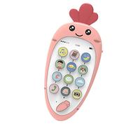 HOMOBABE 1 Juego Teléfono Juguete Educativo Bilingüe para Juguete de Suave Forma de Rábano para Educación Temprana y Desarrollo Motor Diseño Portátil y Color Rosa