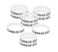 HOMOBABE 10 Piezas Pulseras de para Graduación Muñequeras Estirables para Fiesta de Graduados Accesorios de Color Blanco