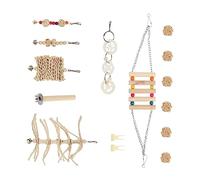 HOMOBABE 15 Piezas Juguetes para Aves de Juguete Columpios y Accesorios para Periquitos y Agapornis para Masticar y para Mascotas