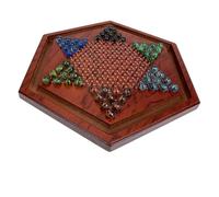 HOMOBABE 1juego Damas Chinas De Madera Natural Canicas De Diversión Familiar para Niño Niña y Adultos para Viajes y Reuniones Sociales
