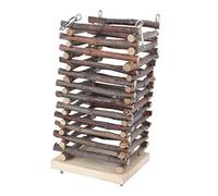 HOMOBABE 1pieza Alimentador De Conejos De Madera Natural Soporte para Heno y Alfalfa para Jaulas De Mascotas Pequeñas