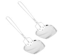 HOMOBABE 2 Cucharas Coladoras de Acero Inoxidable Cuadradas Malla Fina para Filtrar Aceite y Residuos, Mango Resistente para Freír y Cocinar Cocina