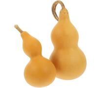 HOMOBABE 2 Piezas de Calabazas Decorativas Naturales Color Caqui Forma de Calabaza para Decoración del Hogar y Escritorio, Diseño Creativo y Práctico