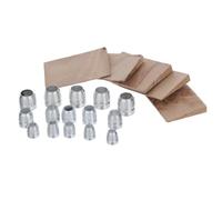 HOMOBABE 20 Unidades Juego de Cuñas de Hierro y Mazo Estructura Dual Inclinada, Material Hierro y Madera, para Mantenimiento y Restauración de Herramientas