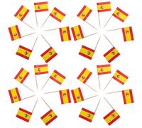 HOMOBABE 200 Banderitas Delicadas de Palillos Decorativos para Cupcakes en Color Amarillo Material Sintético, Fáciles de Insertar para Eventos y Carnavales