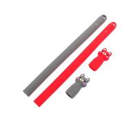 HOMOBABE 2piezas Funda Protectora Anti-caída para Lápiz Táctil Pencil Unidades Cubre Punta De Silicona Flexible Compatible con iPad Diseño Sencillo y Antideslizante Rojo y Gris