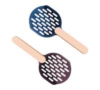 HOMOBABE 2piezas Pala De Arena para Gatos Herramienta De Limpieza De Desperdicios para Mascotas Diseño De Boca Ancha y Material Resistente para Recoger Excrementos De Gato Azul Café