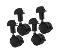 HOMOBABE 4 Piezas Ruedas Giratorias de Plástico Negro para Cochecito Resistentes y Silenciosas Ruedas de Repuesto para Muebles Sillas de Oficina Mesas y Armarios Instalación sin