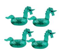 HOMOBABE 4 Piezas Soporte Inflable para Bebidas Forma de Unicornio de Flotador Verde Transparente para Decoración de Fiestas de Verano y