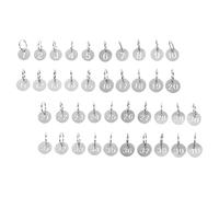 HOMOBABE 40 Piezas Etiquetas de Identificación Numeradas, Llavero de Matrícula Redondo de Acero Inoxidable Plata con Anillos, Fácil de Sujetar y Resistente Decoloración, para Armarios