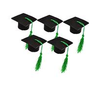 HOMOBABE 5piezas Mini Tapa De Botella De Vino Forma De Gorro Doctoral Borlas para Decoración De Graduación Verde Adorable Accesorio para Fiestas y Celebraciones