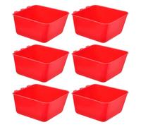 HOMOBABE 6 Comederos Colgantes de PE para Jaula de Conejos y Animales Pequeños, Tazones de Comida y Agua Rojos Capacidad Moderada y Fácil Instalación para Cuidado de Mascotas
