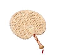 HOMOBABE Abanico sin Rebabas de Hoja de Totora Redondo Tejido a Mano, Ventilador de Verano Buena Resistencia, Adecuado para Playas y Uso en Verano para Playas y Uso en Verano