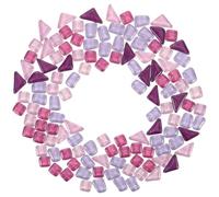 HOMOBABE Azulejos de Vidrio para Manualidades Diy, Set de Mosaico Diseño Único y Formas Triangulares y Cuadradas, Fácil de Usar para Producción Artesanal Color Aleatorio