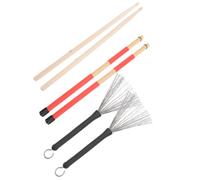 HOMOBABE Baquetas de Madera 5A Cepillos de Alambre 19 Varillas, Juego de Batería para Jazz y Fusiones, Accesorio para Músicos y Estudios de Percusión