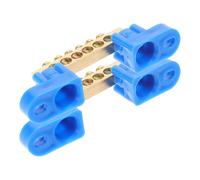 HOMOBABE Bloque de Tierra de Cobre 6 Posiciones, Barra de Distribución para Equipos Eléctricos y Cuadros de Distribución, Diseño Versátil y Optimización de Corriente, Paquete de 2 Piezas