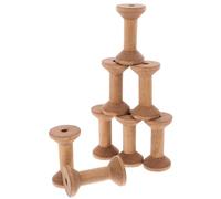 HOMOBABE Bobinas de Madera Vacías para Manualidades y Costura, 8 Piezas, 70x40 Mm, Color Caqui, Carretes para Hilo de Bordar y Cinta, Accesorios Organizadores para Enrollar Cintas y Hilos